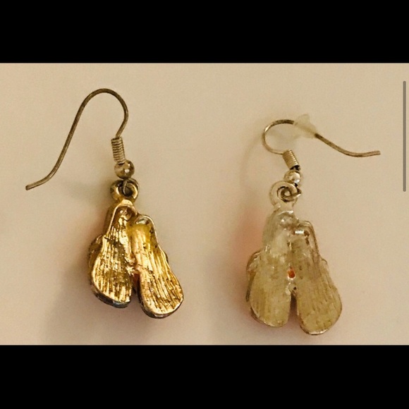 New 3 Pair Blue Red Orange Sandals Enamel Earrings - Picture 4 of 16